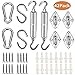 Produktbild TedGem Sonnensegel Befestigung, Sonnensegel Zubehör 42er mit Spannschloss Edelstahl, Karabiner, Wandhalterung, S-Formhaken, Schrauben, Bolzen Aufhängung Sonnensegel Befestigungs Kit für Sonnensegeln