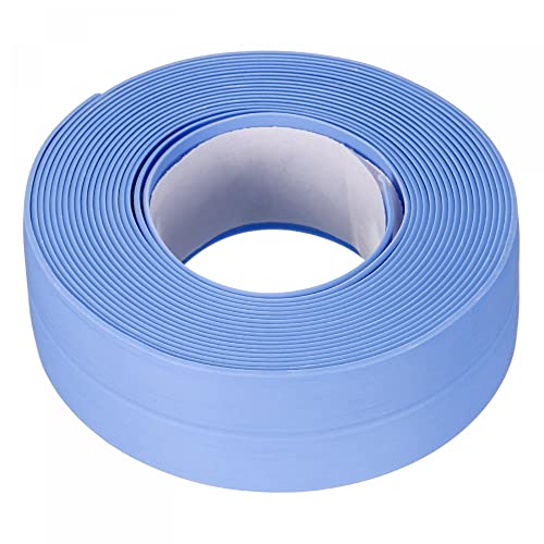uxcell Waterproof Seal Caulk Strip Tape Self Adhesive 0.87" W x 10.5'L PVC Sealing Tape for Kitchen Bathroom Blue