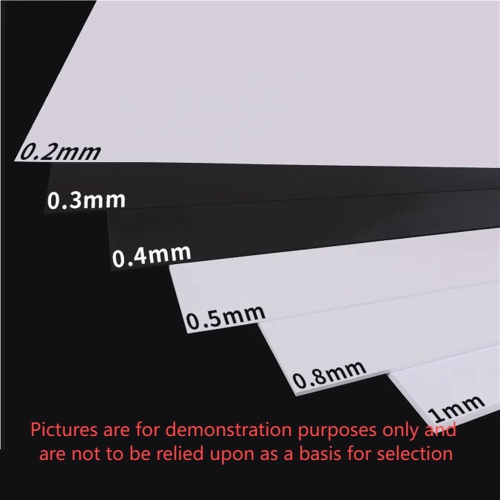 Fogli PVC Rigido Sottile 0,3-0,5 Mm - Bianco/nero/beige - Misure 100x200, 200x200, 200x300 Mm