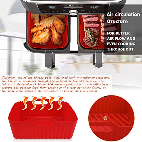 Image of WMKGG Silicone Air Fryer Liners, 2PCS Air Fryer Silicone Liners