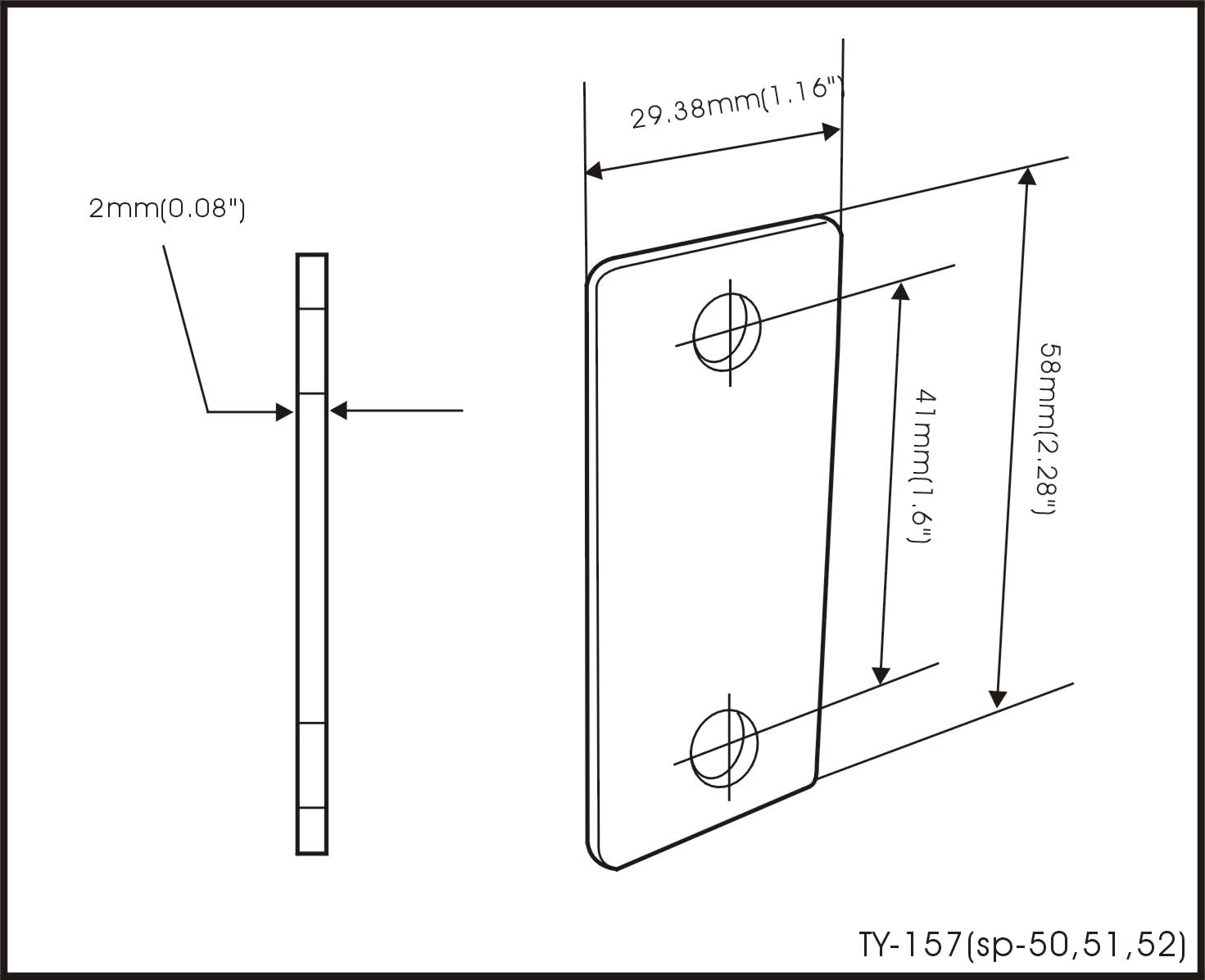 QCAA Lot de 8 plaques de remplissage de gâche de porte, 6,3 x 2,8 cm, acier inoxydable, bronze huilé US10B, MIT, lot de 8