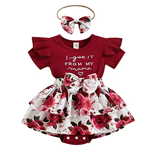 Image of Hopscotch Girls Text Print Bodysuit with Headband In Green Color