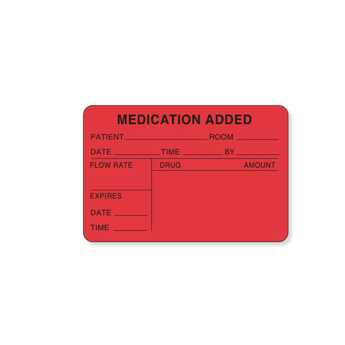 59704609 Permanent "Medication Added" Paper Label, 3" Length, 2" Width, Red, Pack of 500