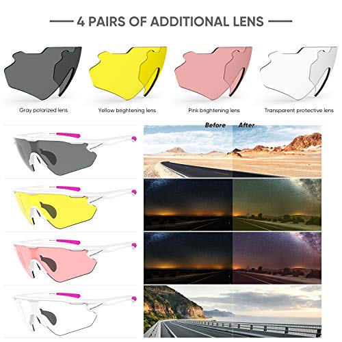 Image of Cycling Glasses, TR90 Unbreakable Frame Polarized Anti-UV400 Sports Sunglasses