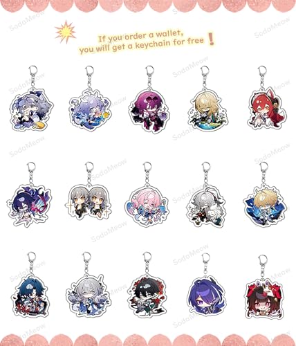 Honkai Star Rail Wallet for Men Women Bifold Wallet Kawaii Anime Honkai Purse Card Holder, Free Keychain (Silver Wolf-1)2