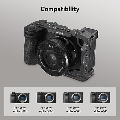 SMALLRIG Half Cage for Sony Alpha 6700/6600 / 6500/6400, Built-in Quick Release Plate for Arca-Type - Image 4