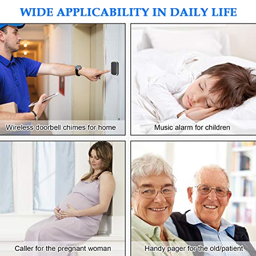 Autens Wireless Doorbell, Plug In Door Bells & Chimes For Home Classroom Business, Expandable Waterproof Door Chime Kits Battery Operated, 58 Melodies, 5 Levels Volume, 850 Ft Range #TOP5