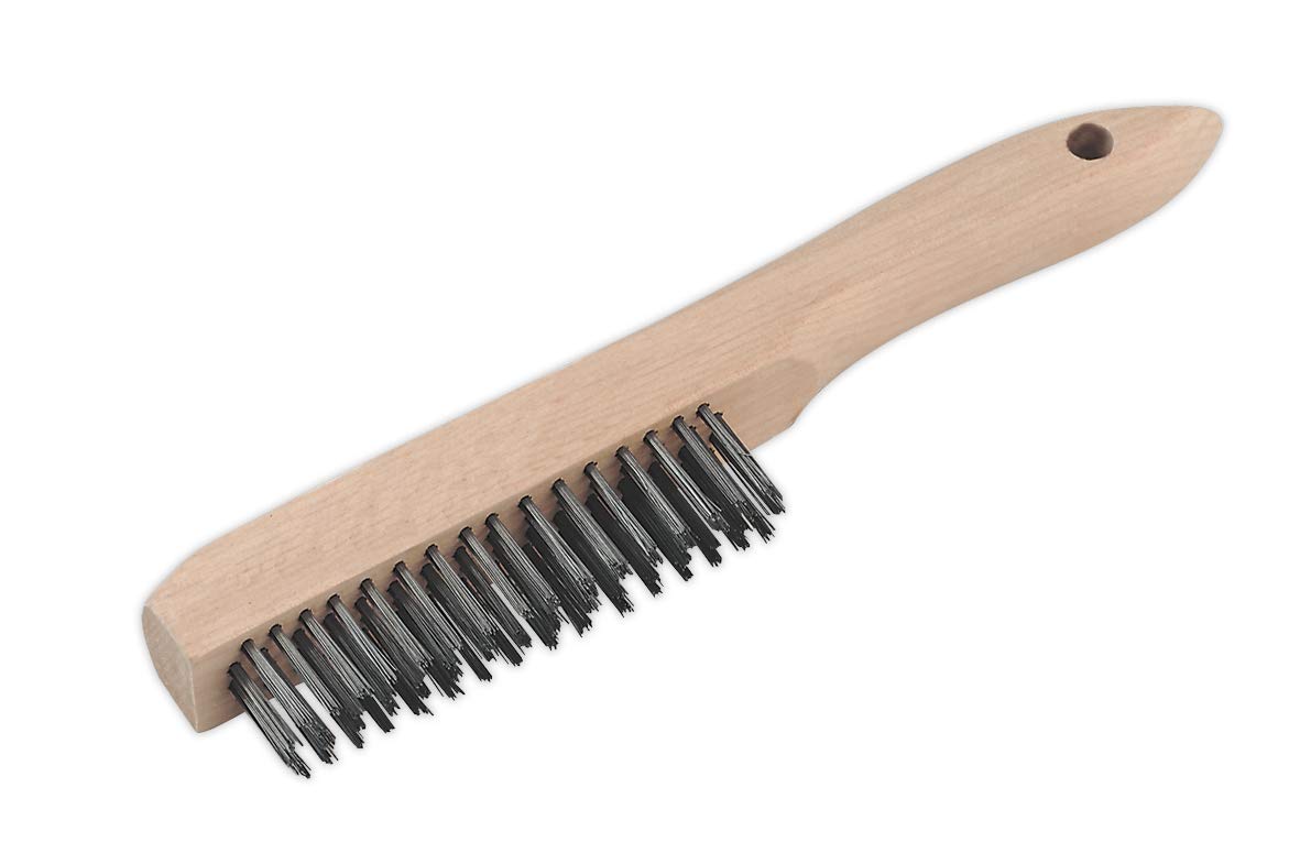 Sealey General Purpose Engineers Wire Brush With Steel Fill Wooden 260mm WB02