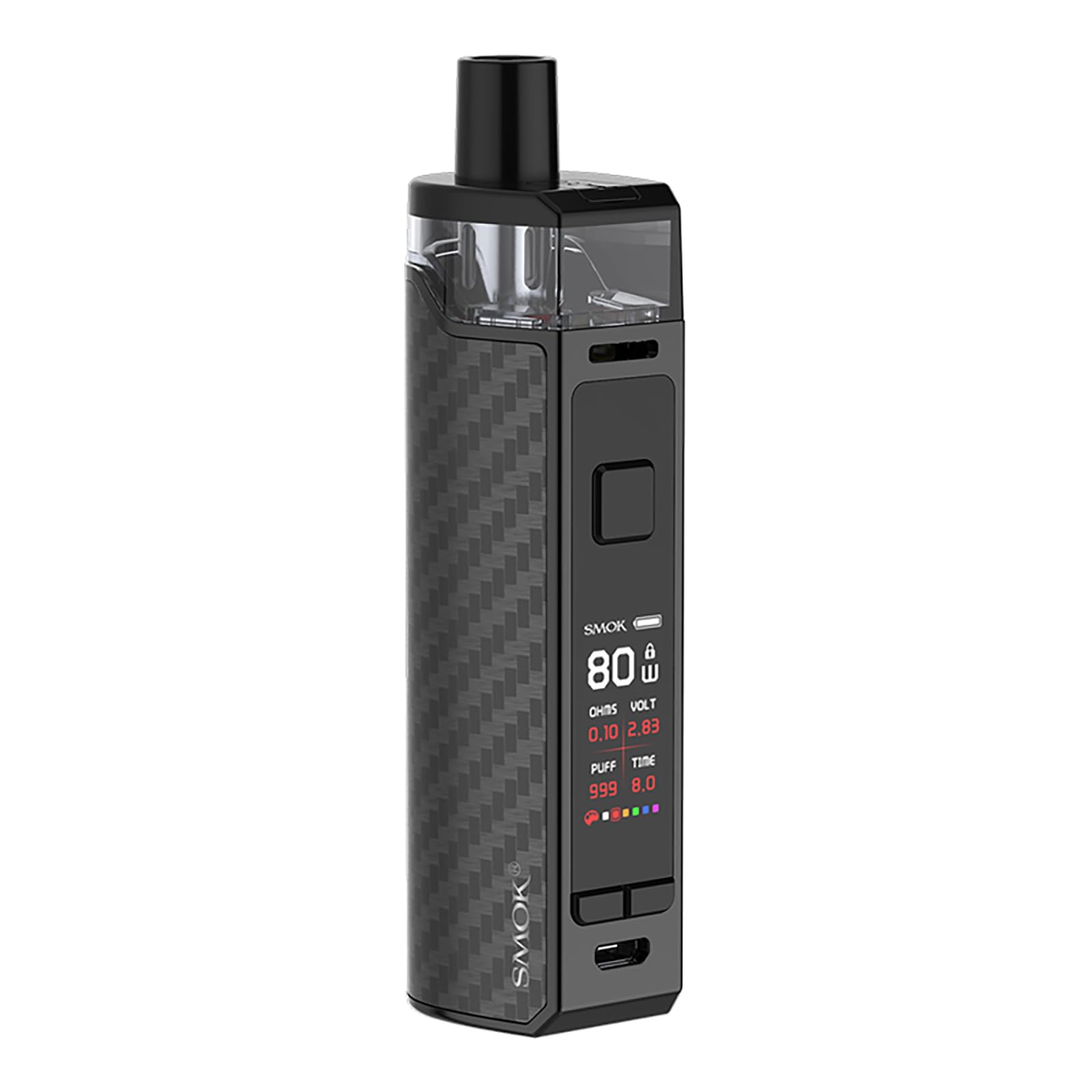 SMOK RPM80 80W Mod Pod Vape Kit Fibre de Carbone Noire, Ultra Capacit de  Batterie 3000mAh, Vaporisateur Puissant 80W, Chipset Avanc IQ-80, 5ml  Top-Filling, Cigarette lectronique Sans Nicotine : Amazon.fr: High-Tech