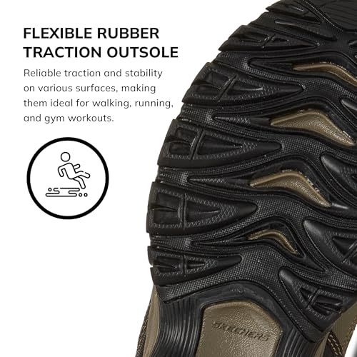Image of Skechers Men's Afterburn M. Fit Fashion Sneakers - Leather Upper, Memory Foam Insole, Rubber Outsole
