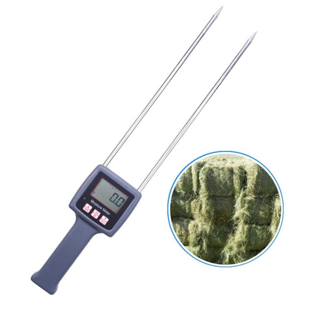 Medidor de prueba de fibra multifuncional 0-80% sonda probador de humedad portátil analizador de contenido de agua para té, maíz, paja, salvado, soja, arroz