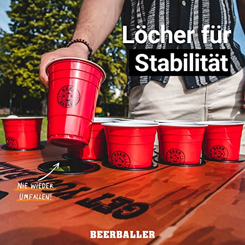 Bier Pong Tisch BeerBaller Wood ’n‘ Ice mit Kühlfach