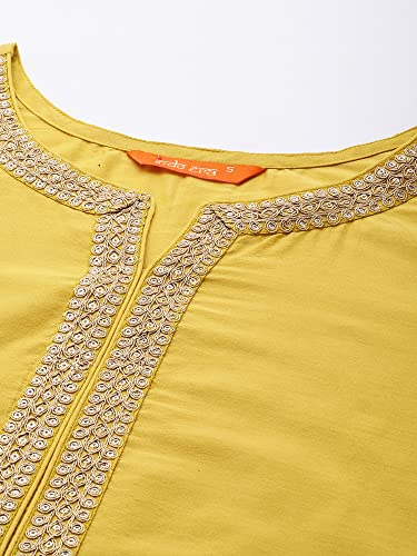Image of INDO ERA Women's Silk Embroidered Straight Kurta With Pant & Dupatta Set