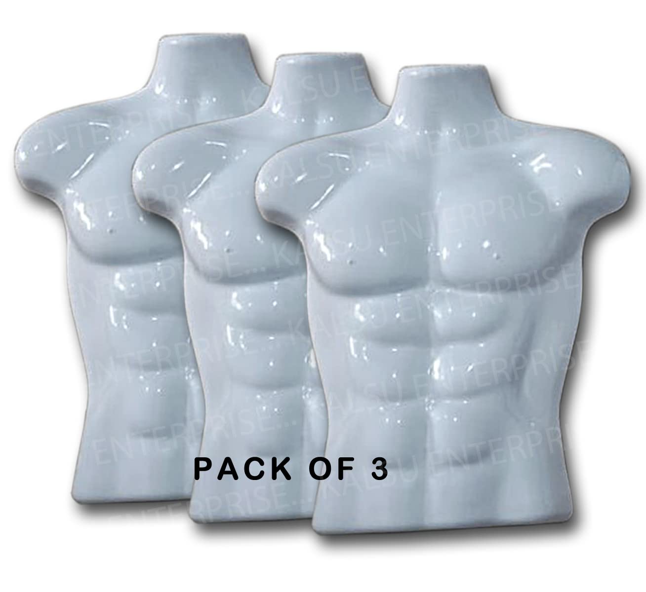 KALSUTANSHI ᵀᴹ : Men Body Mannequin Non - Breakable Plastic - Dummy Type Hangers for Kurta Shirt Trendy Display Stands (White, 3)