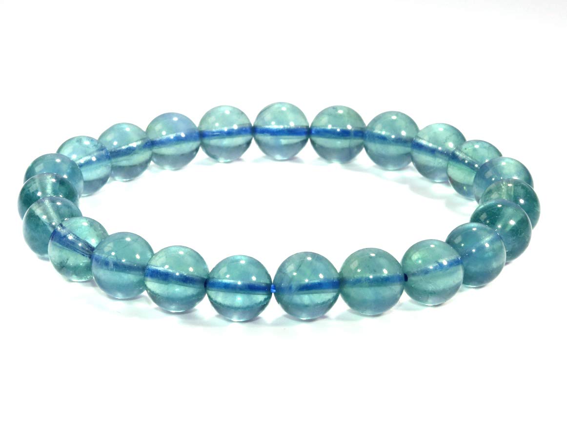 Jan&DeeJan Dee Natural Semi-Precious Gemstone Healing Power Blue Fluorite Crystal Bracelet