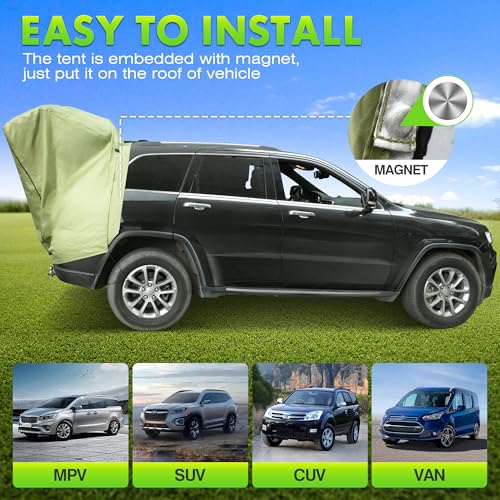 image for WOLFWILL SUV Tailgate Tent with Awning - Waterproof SUV Tents for Camp
