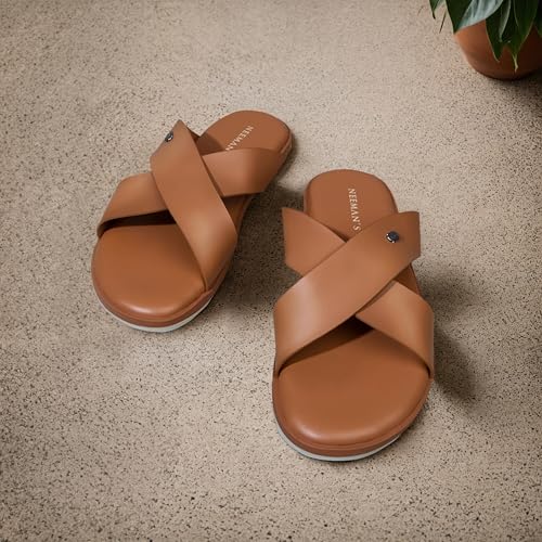Image of Neeman's Minimals Sandals for Men | Casual Slippers with Ergonomic Arch Support & Anti Skid Sole | Faux Leather Waterproof Chappal | Lightweight Monsoon Floaters for Beach & Outdoor Wear