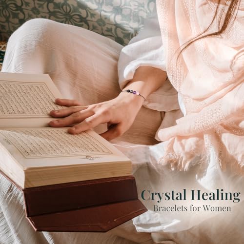Crystal Healing Bracelets Gifts for Women: Spiritual Natural Stone Empath Protection Bracelets Christmas Birthday Graduation Gifts for Friends Sister Bestie Mom Daughter3