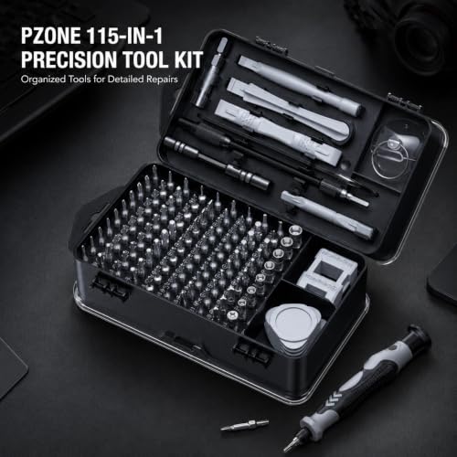 Image of 115-in-1 Precision Screwdriver Set, Magnetic Mini Repair Tool Kit with Bits, Extension Rod & Case for Phone, Laptop, Computer, Watch, Eyeglass & Electronics