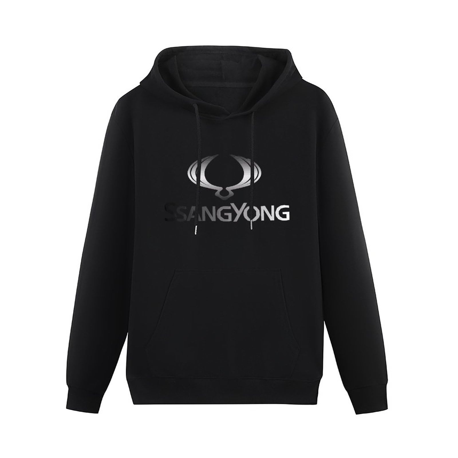 CANOEING SsangYong Men Cotton Hoody Hoody Unisex Ptinted Hoodies Long Sleeve Men's Hooded with Pocket Black XXL