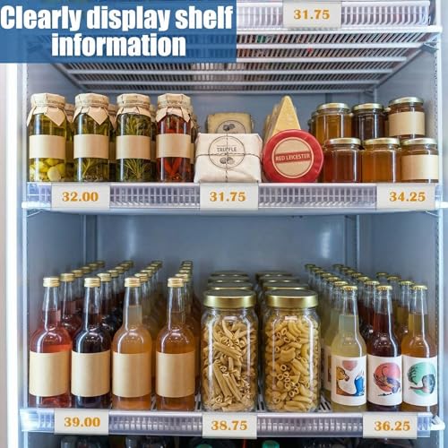 Image of Kathfly 50 Pack Wire Shelf Label Holders Shelf Cable Tags for Wire Shelving 3 Viewing Angles 3 inch Adjustable Clear Plastic Rack Label Holder Retail Clips Compatible with 1-1 /4in Metro Shelving