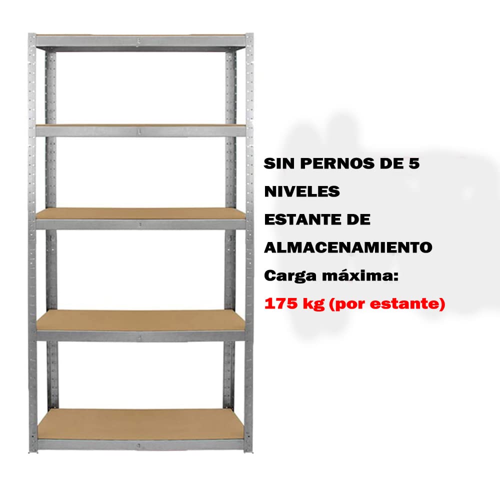 Estanterías para Garaje 5 Baldas, Ideales para despensa, el sótano, el Garaje, trastero o la Oficina, Estantería Metálica de 200 x 100 x 50cm, Soporta hasta 875Kg, Primario