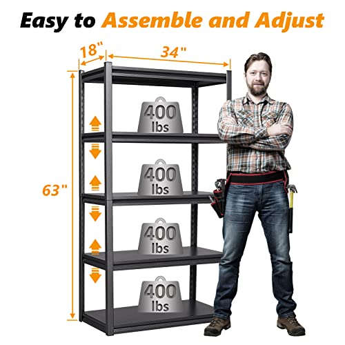 STANI-Garage-Shelving-Heavy-Duty-Storage-Shelves-for-Garage-Storage-5-Tier-Metal-Shelving-Unit-Adjustable-Garage-Storage-Utility-Rack-Heavy-Duty-Shelving-Basement-Storage-Rack-5-Tier
