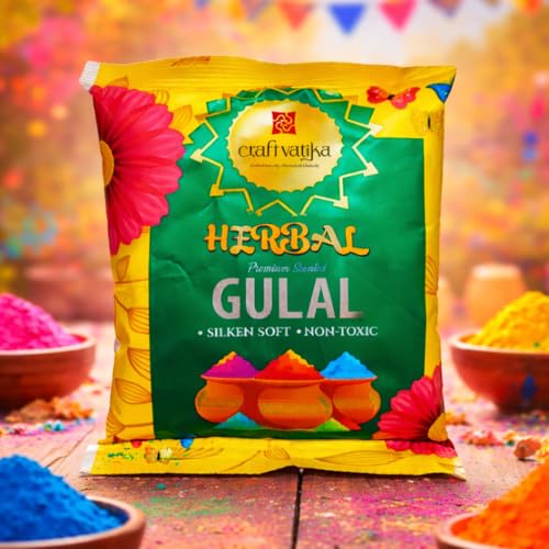 Image of CraftVatika Natural Holi Colour Holi Gulal Colors, Rang Colours | Herbal Safe Holi Rang, Non Toxic Eco Friendly Color Powder (1 Pieces)