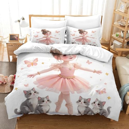 Parure de lit danseuse de ballet 140x200 microinfusee housse de couette single