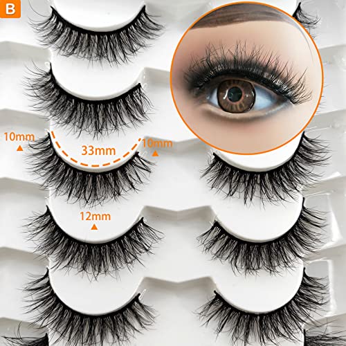 20 Pairs Mink Lashes Short Fluffy Lashes, 3D Natural Wispy 12-18Mm Cat-Eye Faux Mink Eyelashes, 4 Styles Mixed Natural Look False Eyelashes Pack By Heracks (F-05) #TOP3