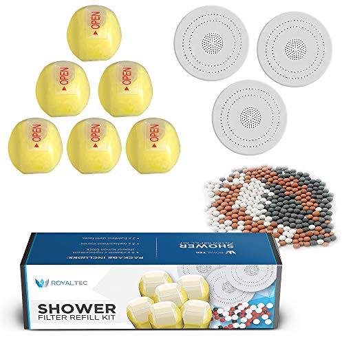 ROYALTEC Pure vits - Cabezal de ducha de repuesto con vitamina C filtrado suaviza el agua dura - Paquete de 6 meses