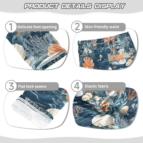 Ocean Coral Shells Girls Leggings Soft Stretch Workout Yoga Dance Pants for Kids Casual Tights3