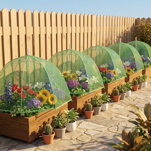 Abbylike 4 Pcs Green Greenhouse Plant Umbrella Plant Rain Umbrellas,25 Inch by Abbylike - Used condition - US$21.34