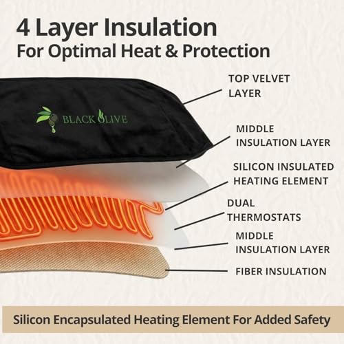 Black Olive Electric Heating Belt for Back Pain, Large, Black - Image 6