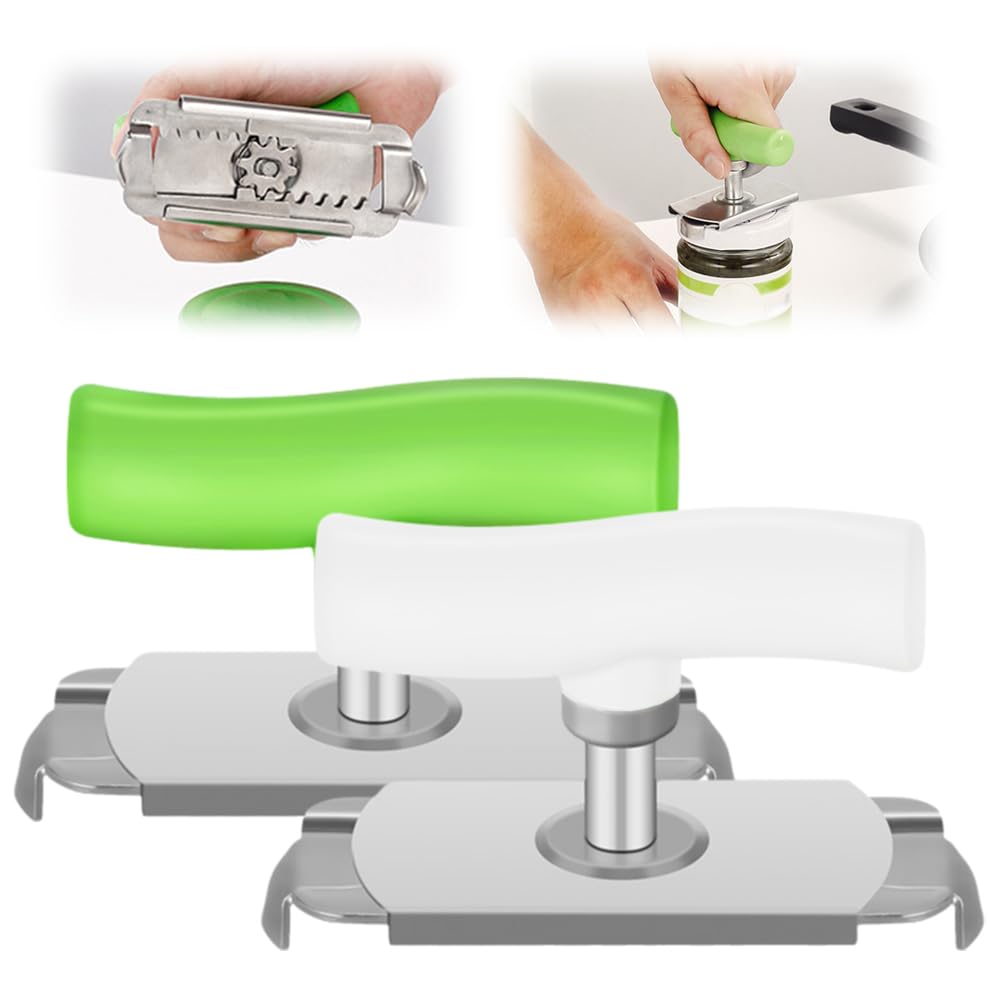 Dosenöffner aus Edelstahl, 2026 Neu Flaschenöffner für Senioren, Manuell Flaschenöffner, Einstellbarer Glasöffner Schraubdeckelöffner Deckelöffner Stainless Steel Jar Openers Küchen Gadgets (W+G)