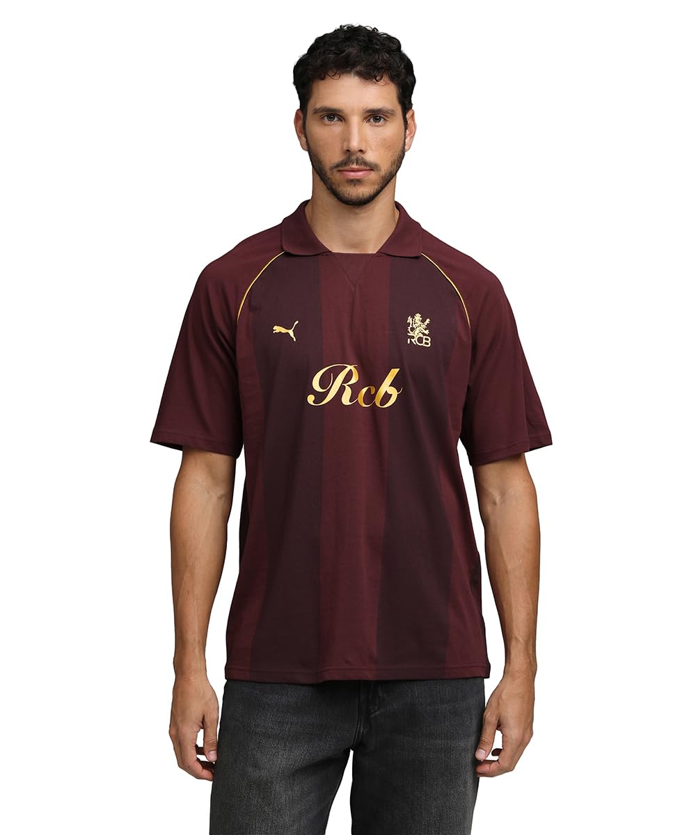 PUMA RCB 2026 Men's Striper Polo, Red Ruby Shimmer - Image 1