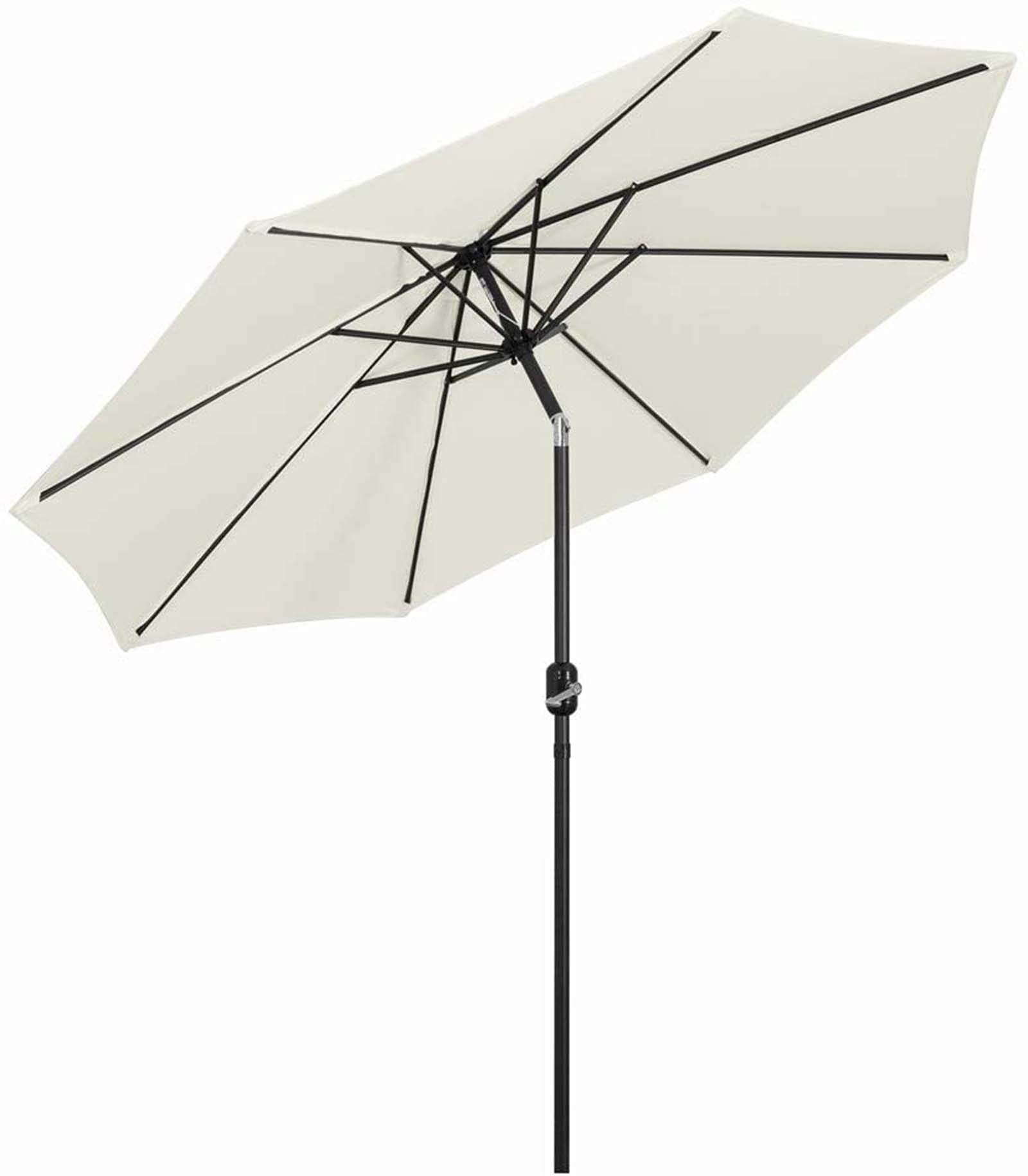 WDSOPK 8.8Ft Garden Parasol Umbrell with Crank Handle Tilt Function, Outdoor Umbrella, Windproof Sunshade Shelter for Beach, Sand, Patio, Yard,4 red, 3 Green