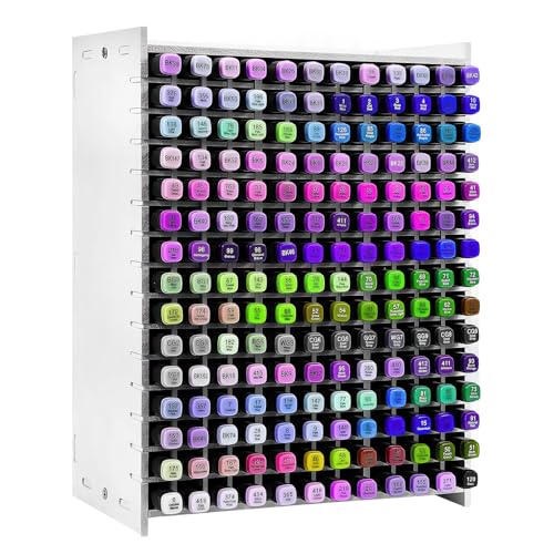 Support de Rangement pour 180 Marqueurs,Marker Organiseur De Bureau avec Séparateur Amovible pour Crayons,Crayons de Couleur,Marqueurs, Petits Artistes,Support de Rangement pour Maison,Bureau,l'école