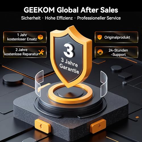 GEEKOM AI Mini PC A8 Max mit AMD Ryzen 9 8945HS, 2.5Gbps Dualer LAN Port, 3 Jahre Garantie, 32 GB DDR5 RAM 2 TB SSD, Micro PC W-11 Pro | 8 USB Ports | 8K UHD | Quad-Display, für Gaming/Kreativität