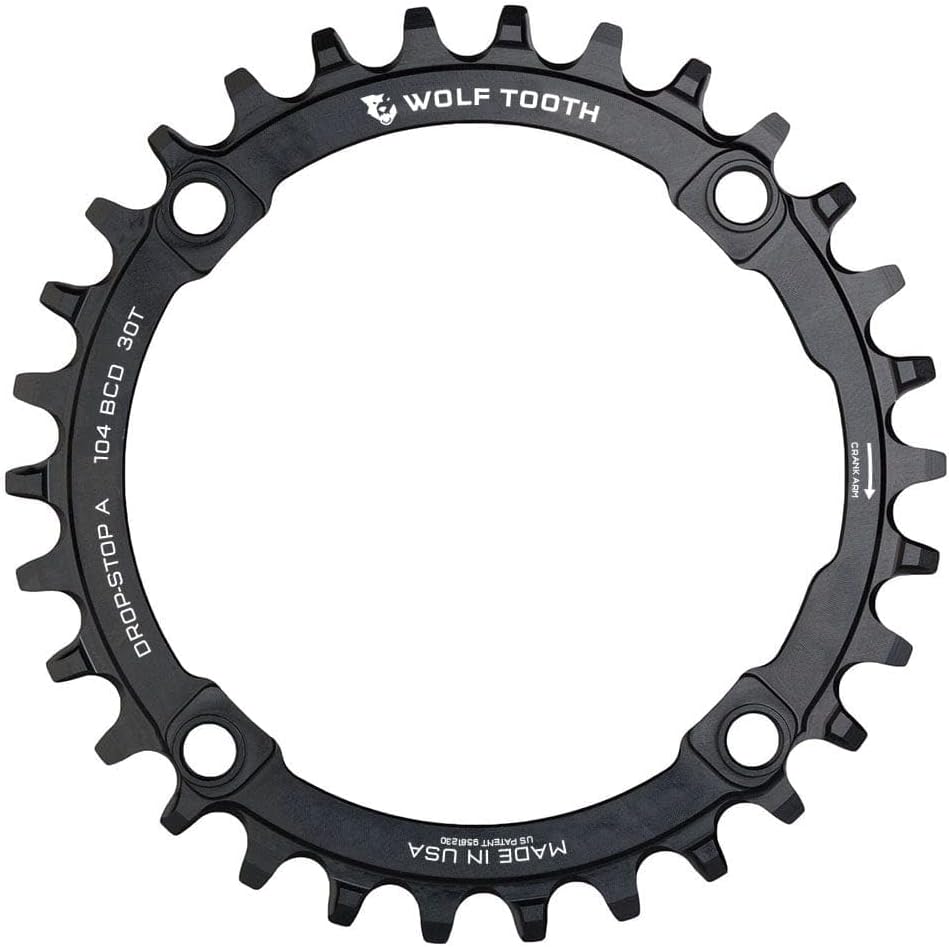 Wolf Tooth 104 BCD Spider Mountain Bike Chainring for Shimano 12spd Hyperglide+ Chain (36 Tooth, Drop-Stop ST, MTB)