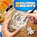 Blue Marble Halloween Dig Kit – Excavation Set with Skull & Pumpkin Dig Bricks, Includes Ghost, Mummy, Bat & Skull Figures, for Kids, Boo Basket Stuffers, Hands-On Activity