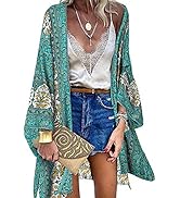 Yutdeng Kimono Damen Strandkleid Blumenkleid Boho Kleid Bikini Cover Up Strand Pareos Leichter So...