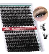 FADVAN Thick Lash Clusters 60D+80D 3D Fluffy Eyelash Clusters Reusable Cluster Eyelash Extensions...
