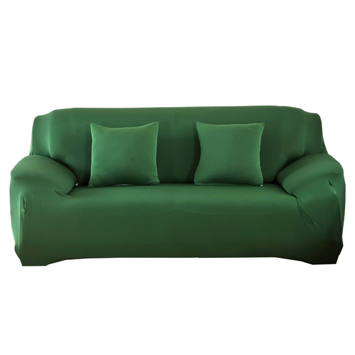 Housse de canapé extensible 4 places vert élastique pour salon 235-300 cm