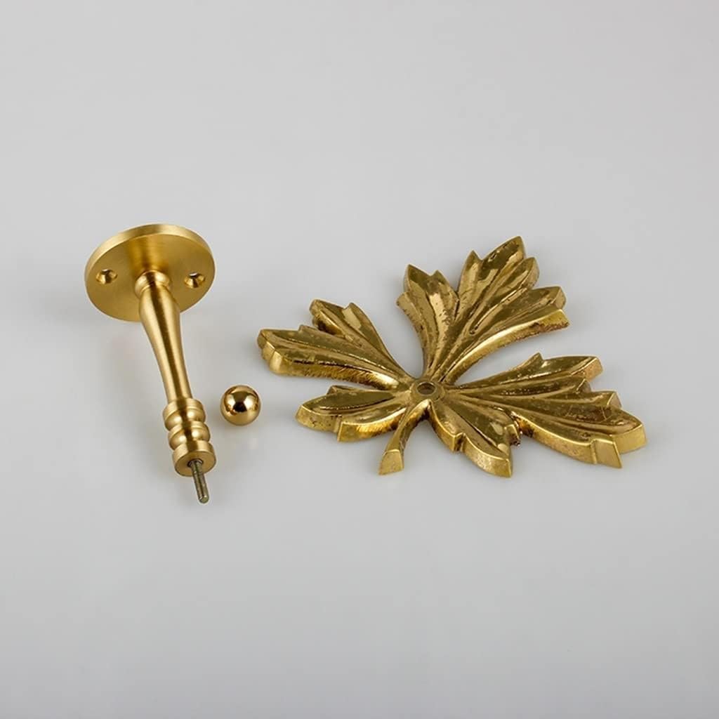 Crochets de Rideaux, embrasses, Sculpture Vintage en Forme de Feuille d'érable, Fixations murales en Laiton, Crochet Mural (Laiton, Lot de 2).,Brass 2 Pcs