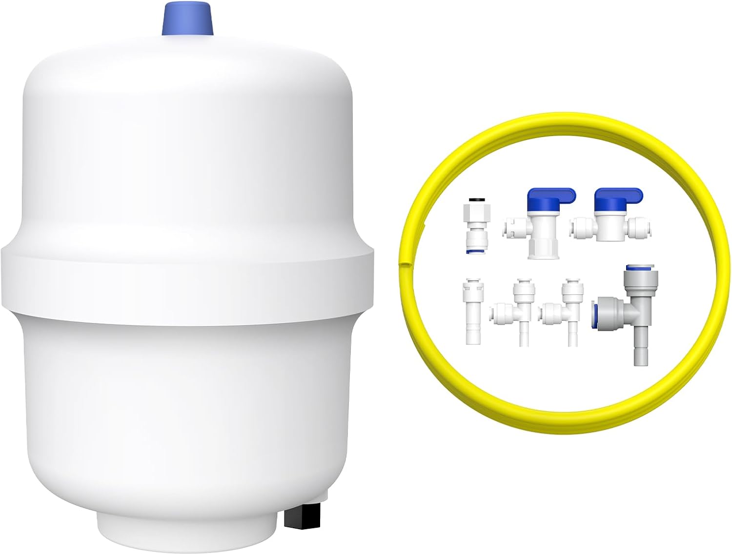 SimPure Small Water Pressure Tank for Tankless Reverse Osmosis System, RO Water Storage Tank with Fittings for Refrigerator, Ice Maker, Suitable for 1/4″ and 3/8″ Water Pipes SimPure Small Water Pressure Tank for Tankless Reverse Osmosis System, RO Water Storage Tank with Fittings for Refrigerator, Ice Maker, Suitable for 1/4″ and 3/8″ Water Pipes