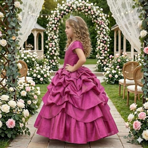 Image of Ripening Baby Girls V-Nack Satin Fit and Flare Trendy & Stylish Designs Kids Long Maxi Dress