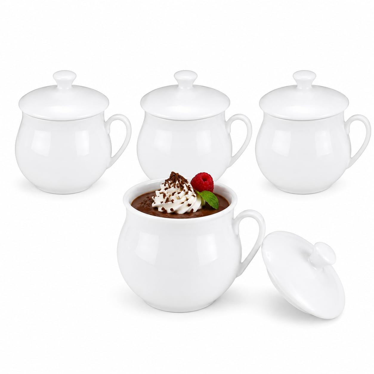 Amazon.com: HIC Kitchen Pot De Creme With Lids, 3.125-Inch, Fine