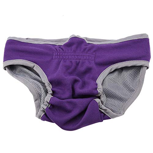 Dog Underwear Reusable Cotton Female Pet Sanitary Pants Puppy Physiological Pants Pet Sanitary Diaper Breathable Pet Sanitary Underwear Briefs (S Purple) #TOP4