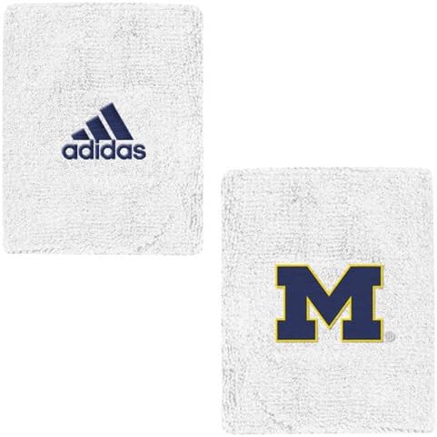 adidas Michigan Wolverines White Basic Logo Wristbands